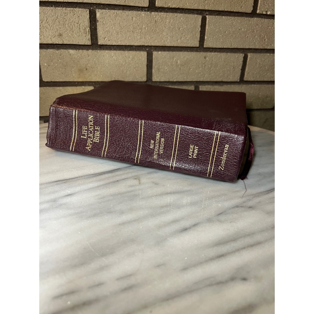 Zondervan Life Application Bible NIV Large Print Burgundy Bonded Leather